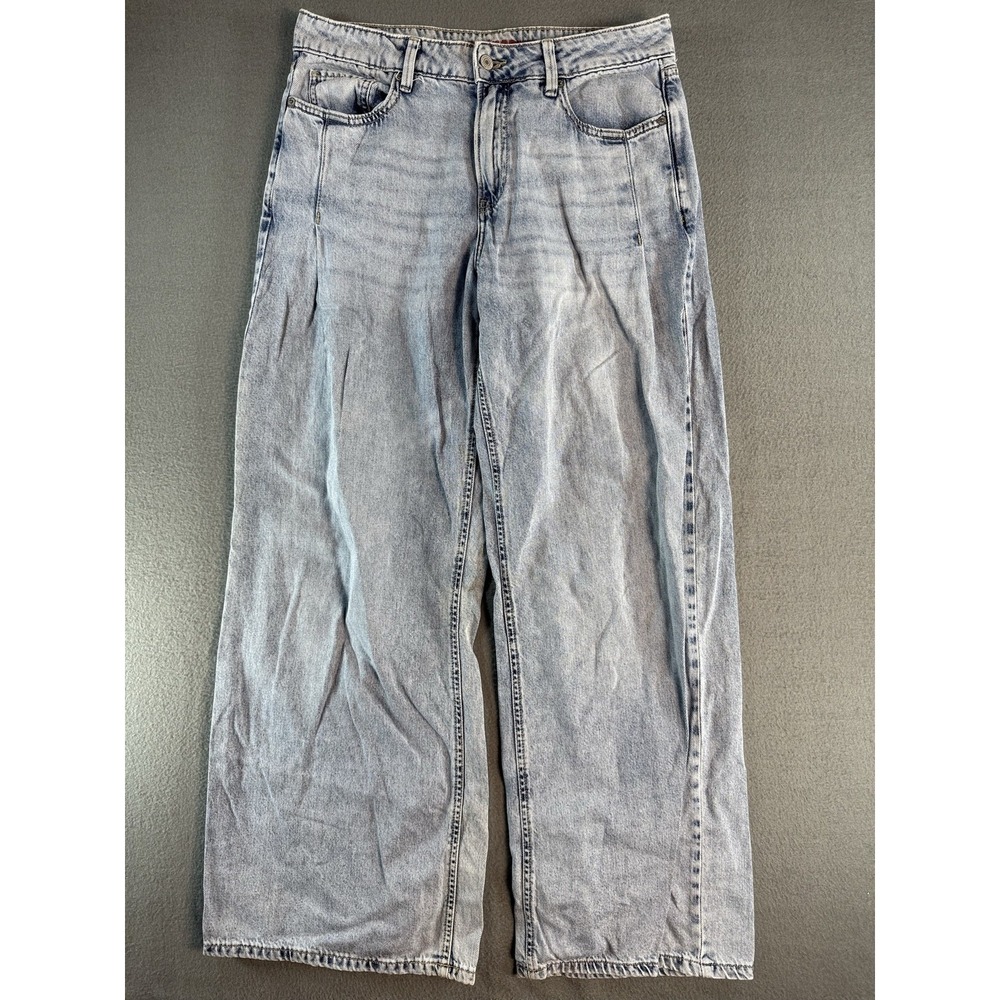 Lucky Brand Palazzo Jeans Womens 8 Light Wash Blue Mid Rise Wide Leg Denim